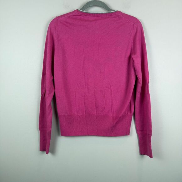 Gap Sweater Women's Small‎ Pink Frenchie Bulldog Merino Wool Blend Cozy Preppy - Picture 5 of 7